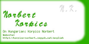 norbert korpics business card